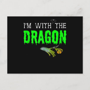 Postal Estoy Con El Dragón Divertido Pareja Halloween Cos