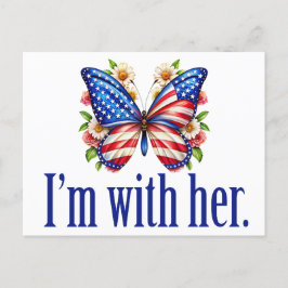 Postal Estoy con su mariposa linda Kamala Harris