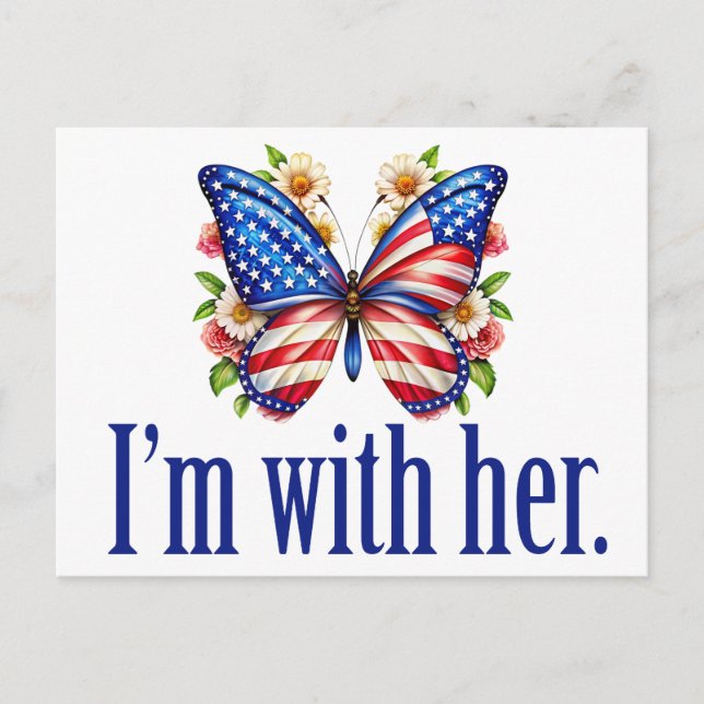 Postal Estoy con su mariposa linda Kamala Harris (Anverso)