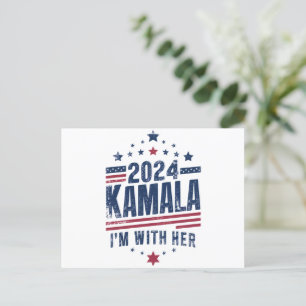 Postal Estoy con su voto de Kamala para 2024 Kamala-Harri