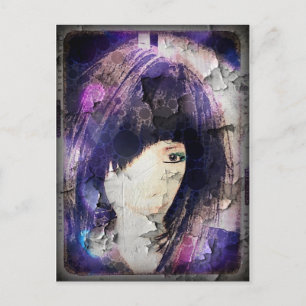 Postal Estoy con Wig Purple Postcard