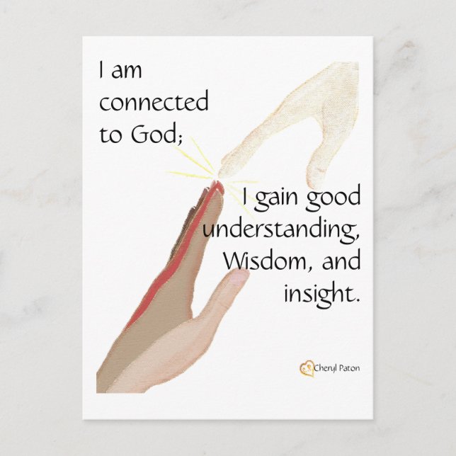 Postal Estoy conectado a Dios; gano las buenas postales. (Anverso)