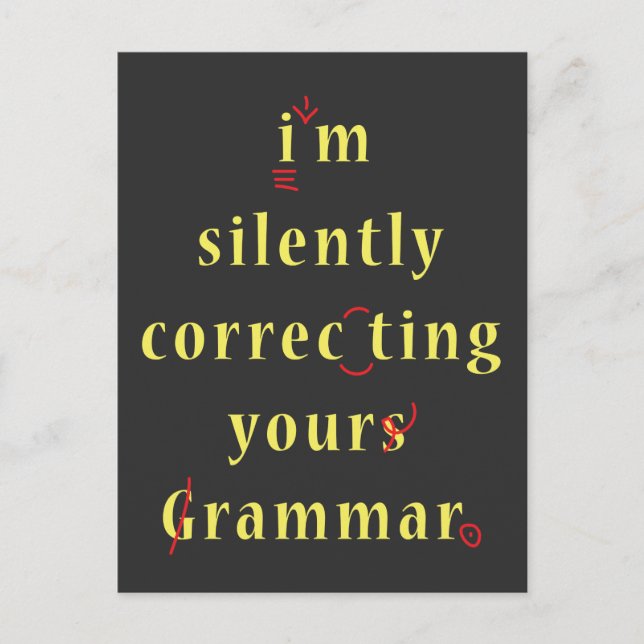 Postal Estoy corrigiendo silenciosamente tu secundaria de (Anverso)