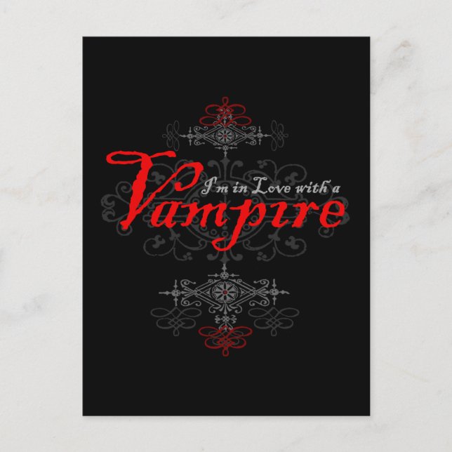 Postal Estoy enamorada de un vampiro (Anverso)