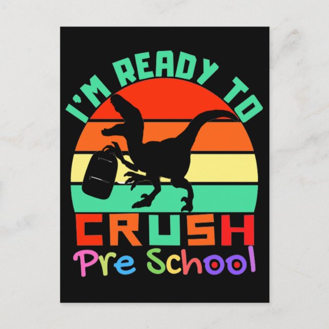 POSTAL ESTOY LISTO PARA CRUZAR LA PREESCUELA - GUAY DINOS (Anverso)