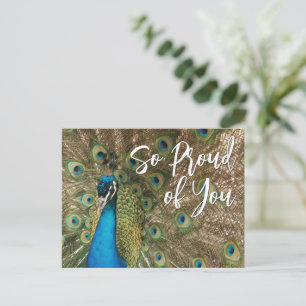 Postal "Estoy muy orgulloso de ti" Foto de hermoso pavo r