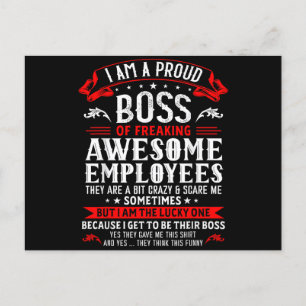 Postal Estoy Orgulloso Jefe De Fu, Impresionantes Emplead
