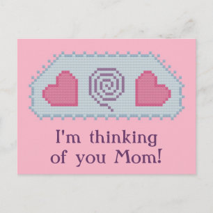 Postal ¡Estoy pensando en ti, mamá! Espiral cardíaca