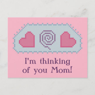 Postal ¡Estoy pensando en ti, mamá! Espiral cardíaca