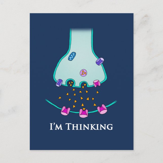 Postal Estoy Pensando Neurona Sinapsis (Anverso)