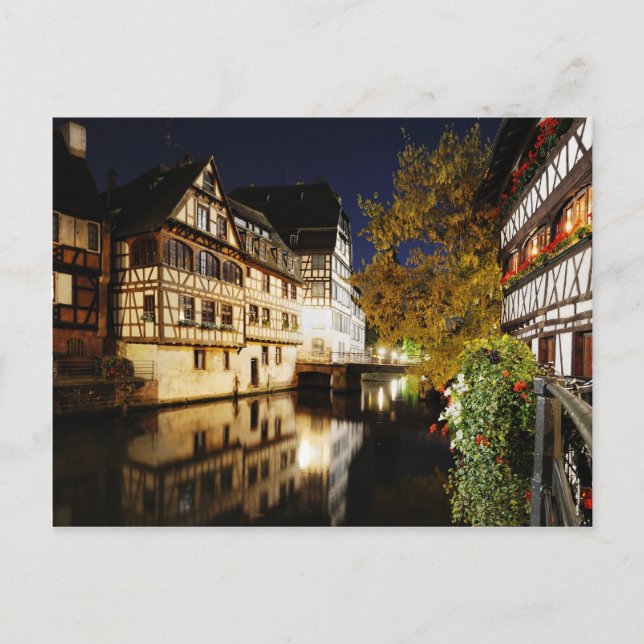 Postal Estrasburgo de noche (Anverso)
