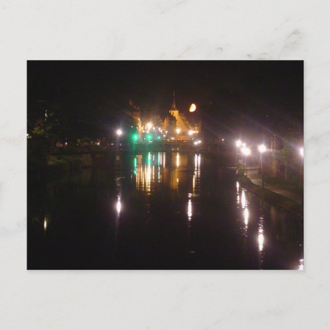 Postal Estrasburgo por la noche (Anverso)