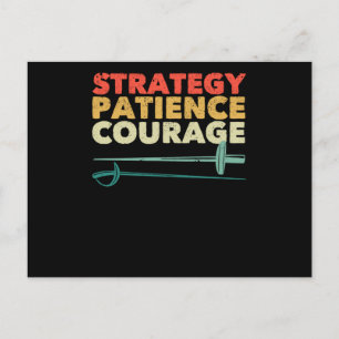 Postal Estrategia de esgrima con florete espada sable