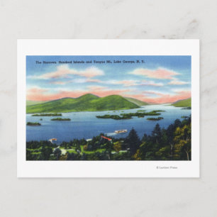 Postal estrechos, cientos de islas, vistas de las montaña