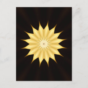 Postal Estrella amarilla brillante de diseño de Kaleidosc