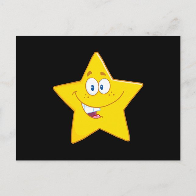 Postal Estrella amarilla sonriente (Anverso)