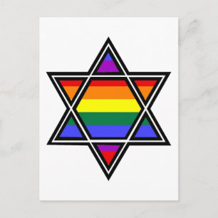 Postal Estrella arcoiris del orgullo gay personalizable d