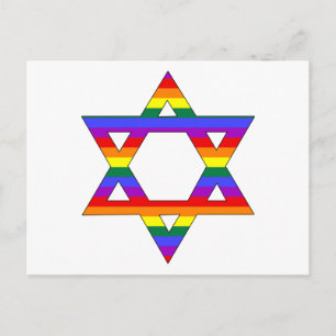 Postal Estrella arcoiris del orgullo gay personalizable d