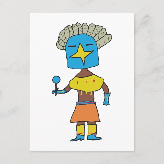 Postal Estrella azul Kachina (Anverso)