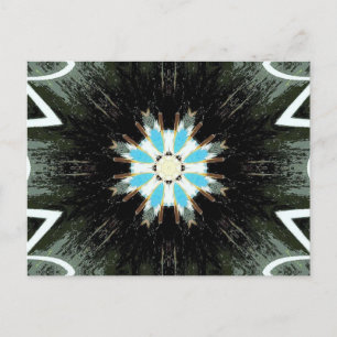 Postal estrella azul rota sobre negro