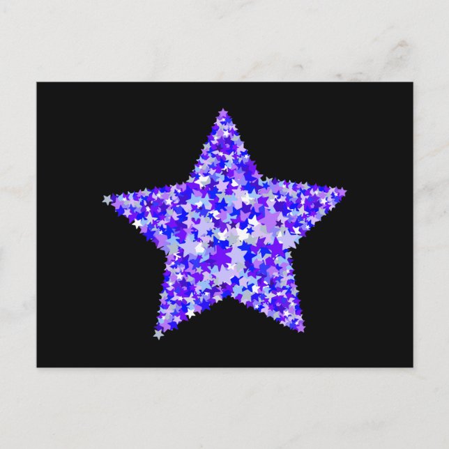 Postal Estrella azul y púrpura de estrellas (Anverso)