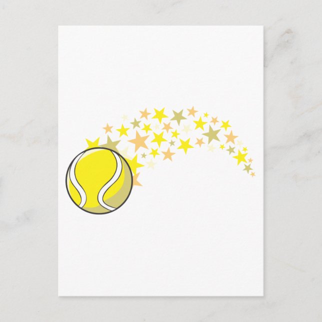 Postal Estrella brillante de bolas de tenis (Anverso)