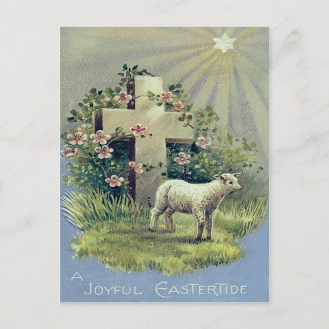 Postal Estrella cristiana de cordero (Anverso)