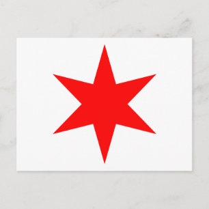 Postal Estrella de 6 puntas de la bandera de Chicago
