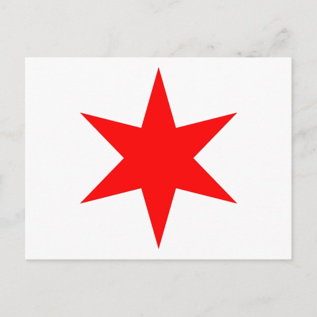 Postal Estrella de 6 puntas de la bandera de Chicago (Anverso)