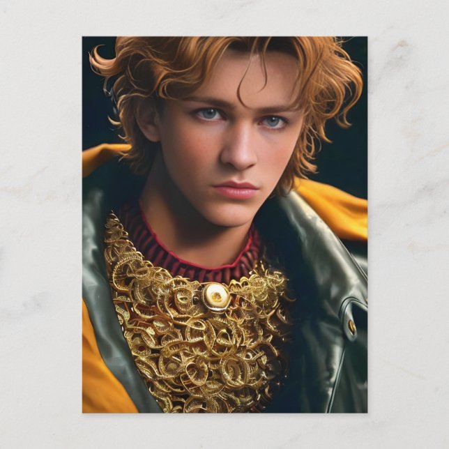 Postal Estrella de cine masculina retro (Anverso)