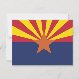 Postal Estrella de cobre de la bandera de Arizona y rayas