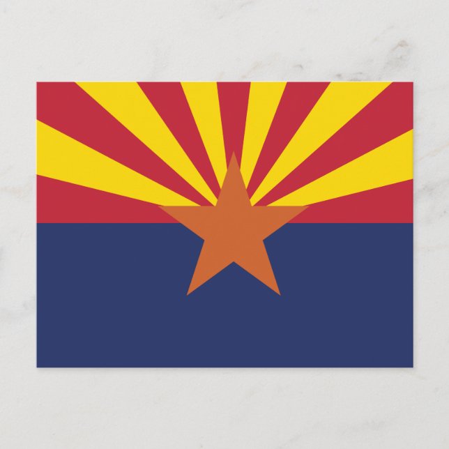 Postal Estrella de cobre de la bandera de Arizona y rayas (Anverso)