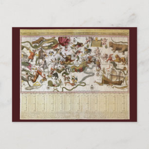 Postal Estrella de constelación vintage de Backer y Broen