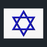 Postal Estrella de David<br><div class="desc">Estrella de David - Disponible en azul u oro. Puede agregar sus propias palabras,  imágenes y/o cambiar el color de fondo utilizando las excelentes herramientas de personalización de Zazzle. Esta imagen está disponible en docenas de otros productos también.</div>
