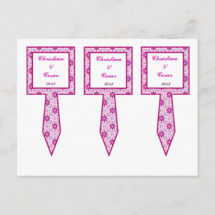 Postal Estrella de flor formal magenta púrpura 3 copas de
