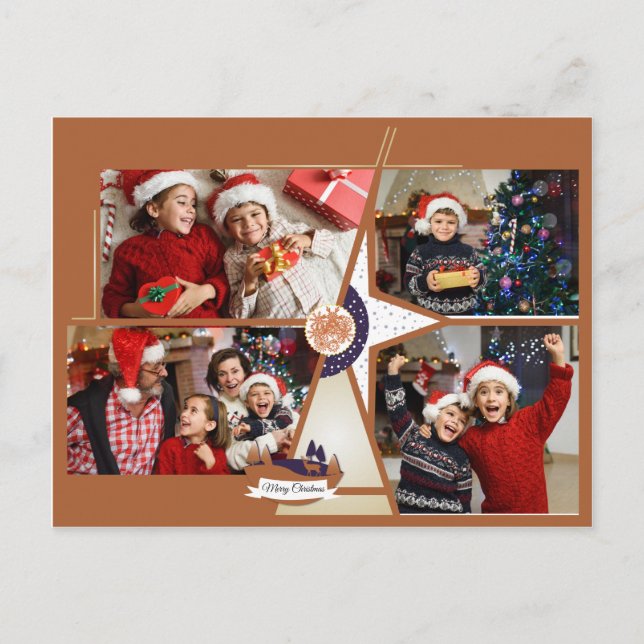 Postal Estrella de invierno de la nieve de los navidades (Anverso)