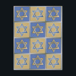 Postal Estrella de Judaica del azul metalizado del oro de<br><div class="desc">Usted está viendo la colección del diseño de Lee Hiller. Ropa,  regalos y fotografía de Lee Hiller de los coleccionables o colección de arte de Digitaces. Usted puede ver su fotografía de la naturaleza en http://HikeOurPlanet.com/ y seguir su blog que camina dentro del parque nacional de las aguas termales.</div>