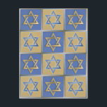 Postal Estrella de Judaica del azul metalizado del oro de<br><div class="desc">Usted está viendo la colección del diseño de Lee Hiller. Ropa,  regalos y fotografía de Lee Hiller de los coleccionables o colección de arte de Digitaces. Usted puede ver su fotografía de la naturaleza en http://HikeOurPlanet.com/ y seguir su blog que camina dentro del parque nacional de las aguas termales.</div>