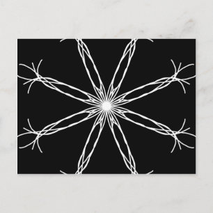 Postal Estrella de Kaleidoscopio Blanco y Negro