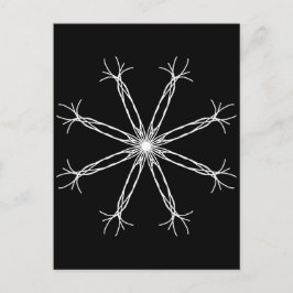 Postal Estrella de Kaleidoscopio Blanco y Negro
