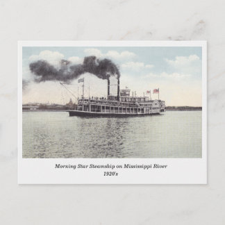 Postal Estrella de la mañana Steamship en una antigua pos