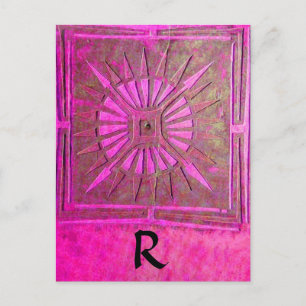 Postal ESTRELLA DE MAÑANA rosa, negro de fucsia, monogram