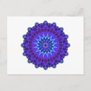 Postal Estrella de Mandala en azul