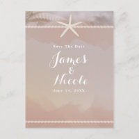 Estrella de mar de playa beige taupe Save the Date