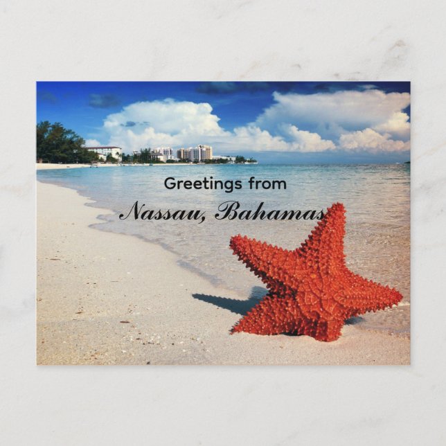 Postal Estrella de mar, Nassau, Bahamas (Anverso)