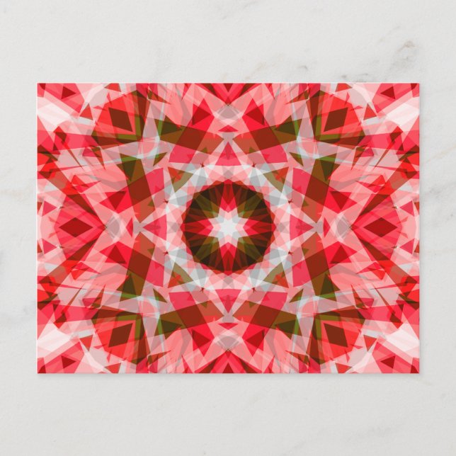 Postal Estrella de Navidades acogedores geométricos del v (Anverso)