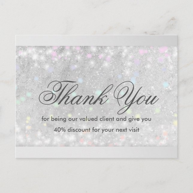 Postal Estrella de Nieve Purpurina de extensiones Eyelash (Anverso)