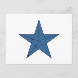 Postal Estrella de origami - Azul