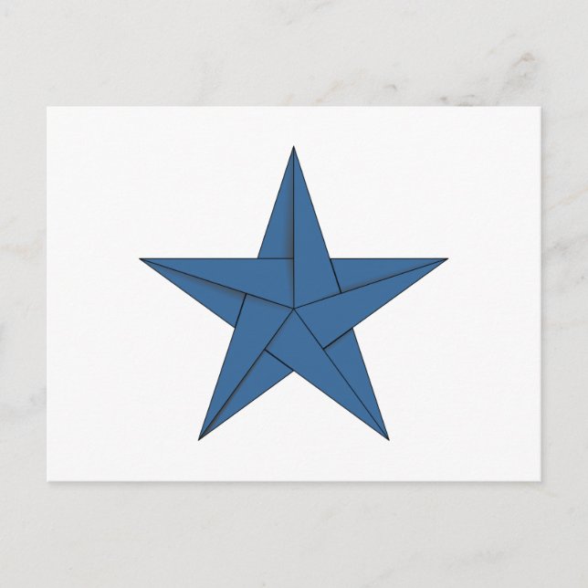 Postal Estrella de origami - Azul (Anverso)