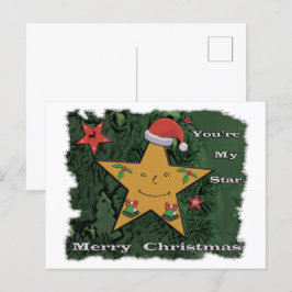 Postal Estrella de pan de jengibre navideño